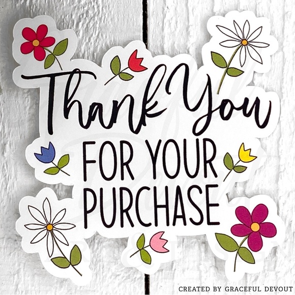 Graceful Devout Other - 🌷Thank you for your purchase- Sticker 2" (inches)(48ct.)  [GD66-48]